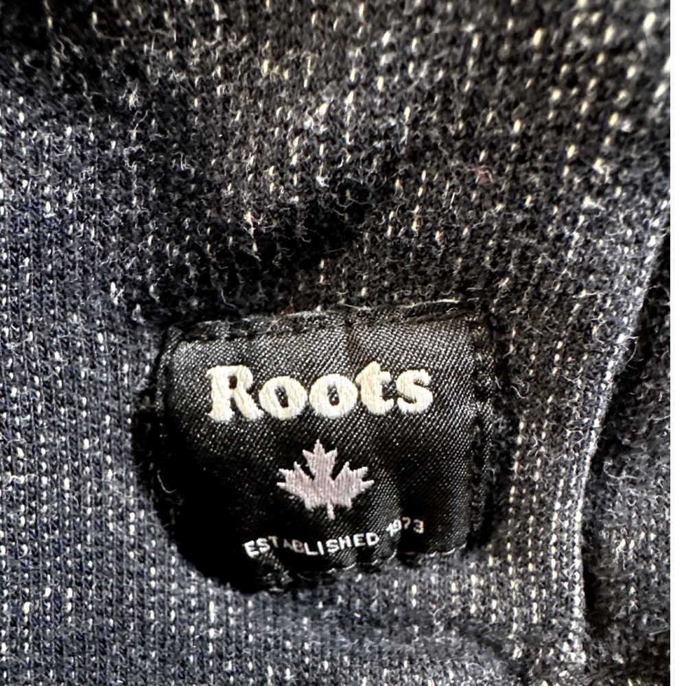 ROOTS Salt & Pepper Hoodie Set Women's S Grey-Navy Beaver Scarf Earmuffs Small - Picture 6 of 14